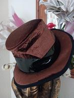 Steampunk hoed, bruin velours, Steampunk, Maat 46/48 (XL) of groter, Ophalen of Verzenden, Accessoires