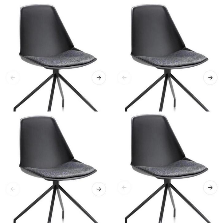 NOX Designstoelen - Set van 4, Huis en Inrichting, Stoelen, Zo goed als nieuw, Vier, Kunststof, Zwart, Ophalen