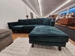 Hoekbank - Velvet - Groen, 125 cm of meer, 125 cm of meer, Zo goed als nieuw, Info@homefriesland.nl