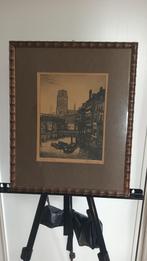 A.W. van Munster Rotterdam Kolk, Antiek en Kunst, Kunst | Etsen en Gravures, Ophalen