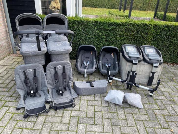 bugaboo donkey 5 (10-2025) twin compleet met pebble enz., Kinderen en Baby's, Kinderwagens en Combinaties, Zo goed als nieuw, Combiwagen
