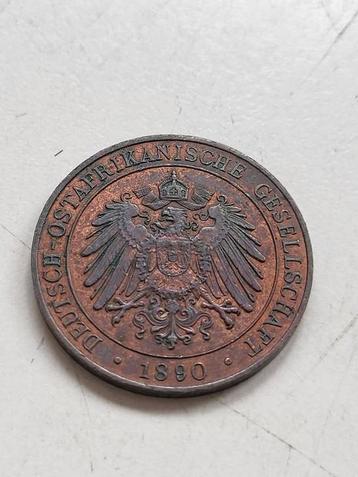 Munt Duits Oost Afrika 1 pesa 1890 zeer fraai beschikbaar voor biedingen