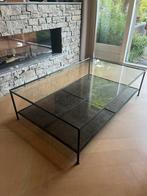 Salontafel 80 x 130 glas / metaal, Huis en Inrichting, Tafels | Salontafels, Ophalen, 100 tot 150 cm, Klassiek, 50 tot 100 cm
