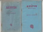 AUSTIN SEVEN 850/Mini-Cooper Instruktieboekjes, Ophalen of Verzenden