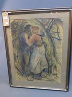 T.A. STEINLEN - "Les Amoureux" - Tekening - gesign. (1900), Antiek en Kunst, Ophalen of Verzenden