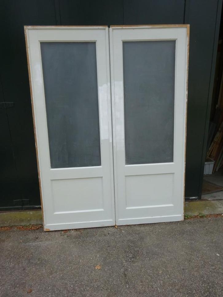 Set antieke (inloopkast) schuifdeuren, 2/76x201cm, jaren 30e, Huis en Inrichting, Woonaccessoires | Overige, Gebruikt, Ophalen