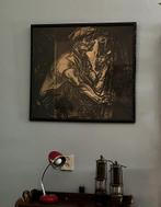 Jan Toorop - De Mijnwerker - Litho Authentieke Lijst 70x75c, Ophalen of Verzenden