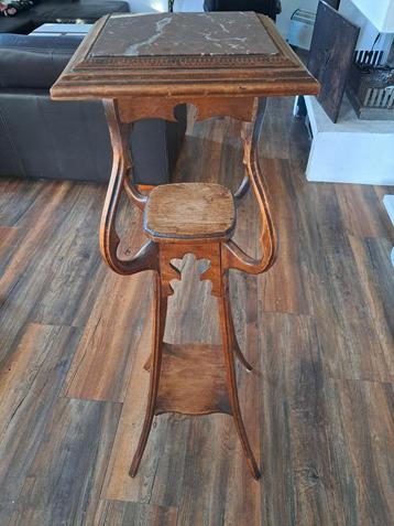 Art Nouveau Plantentafel met Marmer beschikbaar voor biedingen