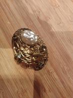 Vintage Broche met Parel en Strass, Met strass, Overige materialen, 4 tot 7 cm, Ophalen of Verzenden