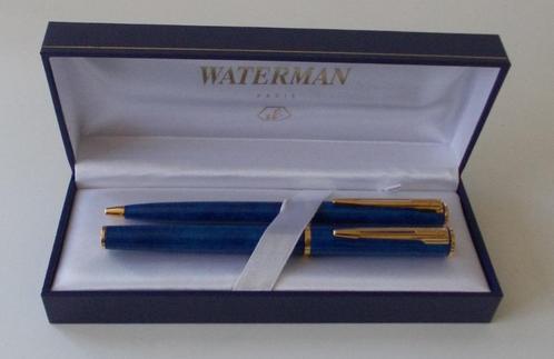 Waterman gouden vulpen + balpen (UvA showroom model), Verzamelen, Pennenverzamelingen, Nieuw, Pennenset, Waterman, Met doosje