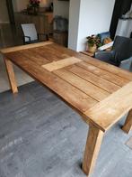 Doorleefde houten tafel 200x95x78, Ophalen, Rechthoekig, 50 tot 100 cm