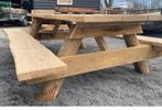 Zwaar eikenhouten picknicktafel, Ophalen, Zo goed als nieuw, Rechthoekig