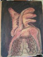 Hubert bekman 1960 Pegasus sculptuur opzet (Acryl on canvas), Antiek en Kunst, Kunst | Schilderijen | Klassiek, Ophalen of Verzenden