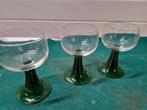 luminarc frans wijnglazen groene voet, Verzamelen, Glas en Borrelglaasjes, Ophalen of Verzenden, 'T Olde Gre-j, Info@toldegrej.nl