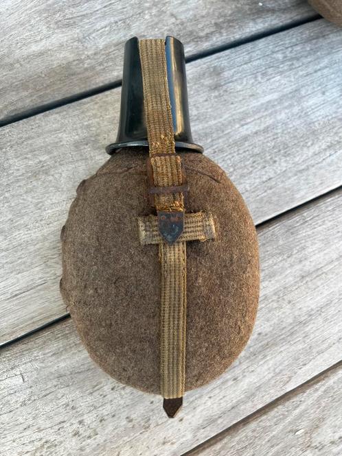 Originele Duitse veldfles WOII - Stoffen riem, Verzamelen, Militaria | Tweede Wereldoorlog, Landmacht, Overige typen, Duitsland