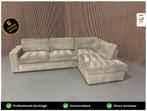 GRATIS LEVERING Hoekbank Ribstof Grijs 285x190 GEREINIGD