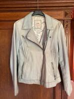 Leren jas licht blauw, Blauw, Maat 42/44 (L), Ophalen of Verzenden, Zo goed als nieuw