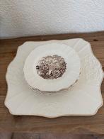 Taartbord met 6 gebaksbordjes Myott Banff, Ophalen of Verzenden, Gebruikt, Bord