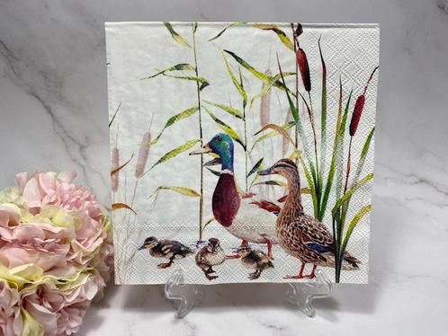 Ambiente knutsel servetten eenden familie decoupage HM413, Hobby en Vrije tijd, Knutselen, Nieuw, Materiaal, Ophalen of Verzenden