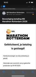 Startbewijs rotterdam marathon te koop, Tickets en Kaartjes, Eén persoon