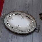 antiek dienblad ovaal met porseleinen tegel, Antiek en Kunst, Ophalen