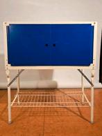 Campeer kast inklapbaar Vintage Blauwe Kast met Onderstel, Antiek en Kunst, Ophalen of Verzenden