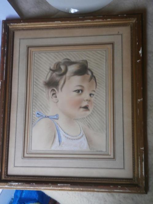 Erg mooi getekend Meisjes portret van lang geleden, Antiek en Kunst, Kunst | Etsen en Gravures, Ophalen