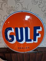 Gulf emaille bord, Ophalen of Verzenden, Zo goed als nieuw, Reclamebord