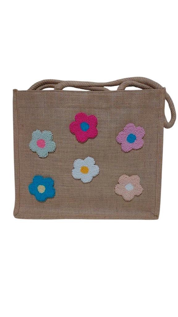Jute Tas met Kleurrijke Bloemen/Met Persoonlijk Cadeaukaart, Sieraden, Tassen en Uiterlijk, Tassen | Damestassen, Nieuw, Ophalen of Verzenden