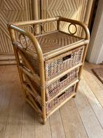 Vintage ladekastje retro riet bamboe, Huis en Inrichting, Kasten | Ladekasten, Minder dan 50 cm, Ophalen of Verzenden, Zo goed als nieuw