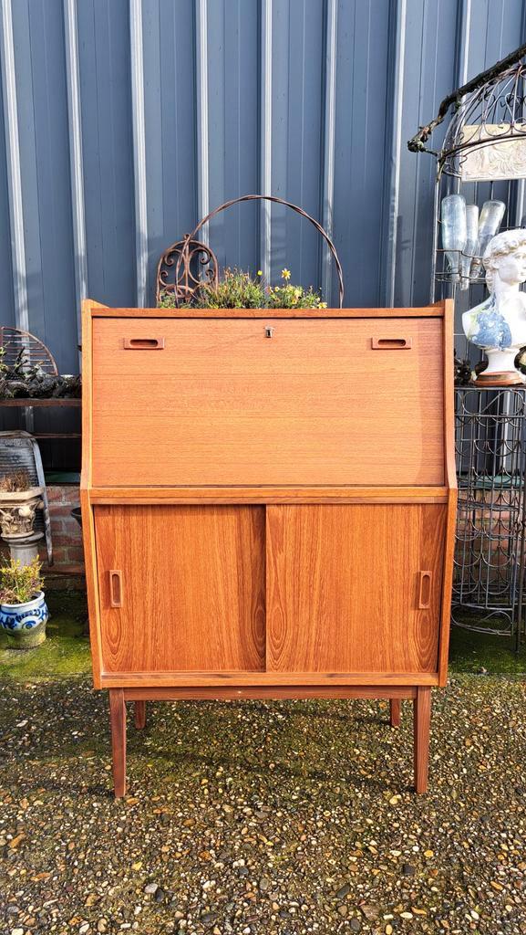Vintage secretaire, klep bureau, schijftafel, Huis en Inrichting, Kasten | Secretaires, Zo goed als nieuw, Ophalen