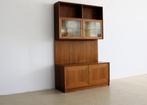 vintage wandmeubel | staand wandsysteem | jaren 60 | Zweeds, Ophalen of Verzenden, Gebruikt, Glas, Met deur(en)