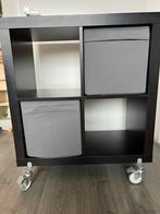 IKEA Kalax kast zwartbruin met wieltjes en bakken, Ophalen, Kunststof, Gebruikt, 50 tot 100 cm