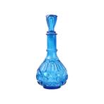 Vintage Karaf Kobalt BLauw Glas LE Smith Glass Co Maan Ster, Antiek en Kunst, Antiek | Glas en Kristal, Ophalen of Verzenden