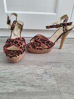 Gave pumps met tijgerprint mt 38, Kleding | Dames, Schoenen, Pumps, Bruin, Ophalen of Verzenden, Zo goed als nieuw