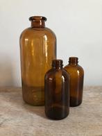 Vaas Apotheker | Set 3 | Glas | Bruin, Oranje, Ophalen of Verzenden, Minder dan 50 cm, Glas