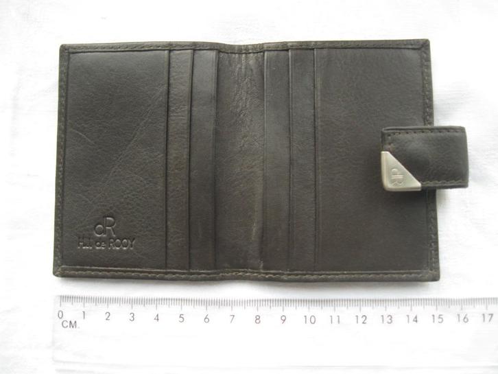 dR de ROOIJ ROOY donkerbruin leren pasjeshouder als nieuw, Sieraden, Tassen en Uiterlijk, Portemonnees, Zo goed als nieuw, Bruin