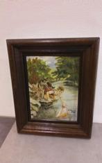 Gesigneerd en gedateerd in houten lijst, Antiek en Kunst, Kunst | Schilderijen | Klassiek, Ophalen