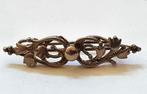 Antieke zilverkleurige broche tulpen.  ., Ophalen, Overige materialen, Broche