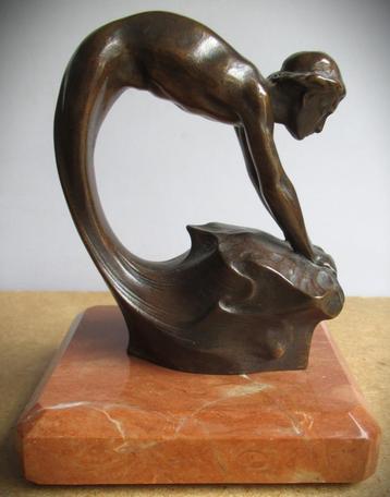 Brons antiek~Eusebi Arnau Mascort~Ninfa~1901~Bronzen beeld beschikbaar voor biedingen