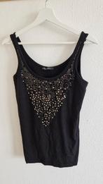 Zwarte top met glitters espresso maat L, Ophalen of Verzenden, Zo goed als nieuw, Zwart, Zonder mouw