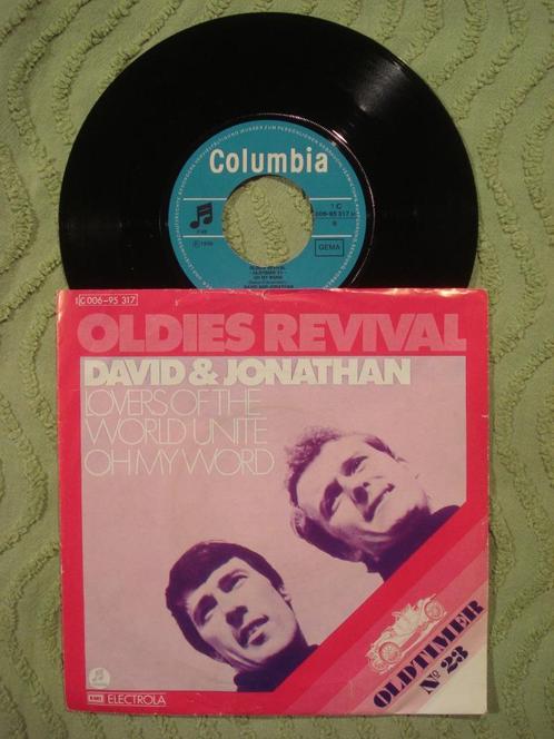 David & Jonathan 7" Vinyl Single: Lovers of the world unite, Cd's en Dvd's, Vinyl Singles, Single, Pop, 7 inch, Ophalen of Verzenden