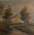 Oud Schilderij: Landschap met Huizen, Antiek en Kunst, Kunst | Schilderijen | Klassiek, Ophalen of Verzenden