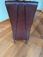 6 Bruine lederen eetkamerstoelen, Huis en Inrichting, Stoelen, Ophalen, Gebruikt, Bruin, Leer