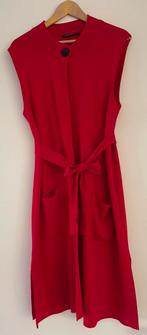 Faber Woman/ lang gilet met losse ceintuur / Rood / Maat L., Maat 42/44 (L), Ophalen of Verzenden, Zo goed als nieuw, Faber Woman