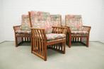 set x4 fauteuils Schou Andersen, Huis en Inrichting, Stoelen, Ophalen, Hout, Gebruikt, Bruin