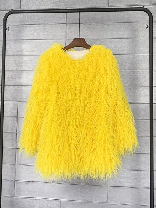 Gele dames bontjas in diverse maten, Kleding | Dames, Jassen | Winter, Nieuw, Geel, Verzenden