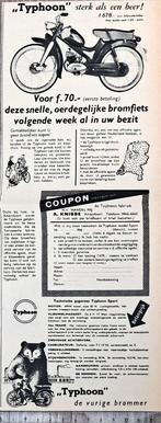 Fiets 1956: adv. voor de Typhoon bromfiets, Verzenden, 1940 tot 1960, Gebruikt, Overige onderwerpen