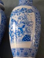 Prachtige set antieke blauwe vazen of kaststel, Ophalen of Verzenden