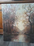 Boslandschap Schilderij met Rivier, Antiek en Kunst, Ophalen